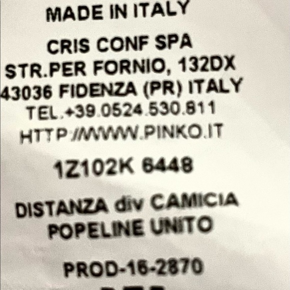 PINKO made in italy 100% popeline cotton. Size 40 italian size. Mint condition. - Picture 7 of 7